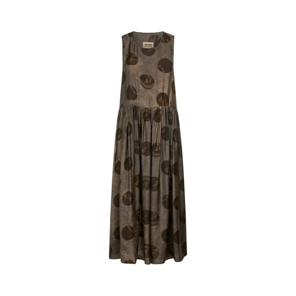 Uma Wang Women Ardal Midi Dress In Brown-Gray Printed Moulay